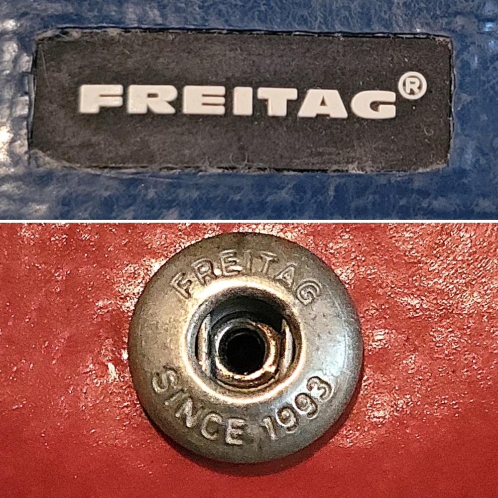 Freitag F555 Caroline 8" x 3.5" (~20cm x 9cm) Blue and Red Wallet Cardholder - Picture 15 of 15